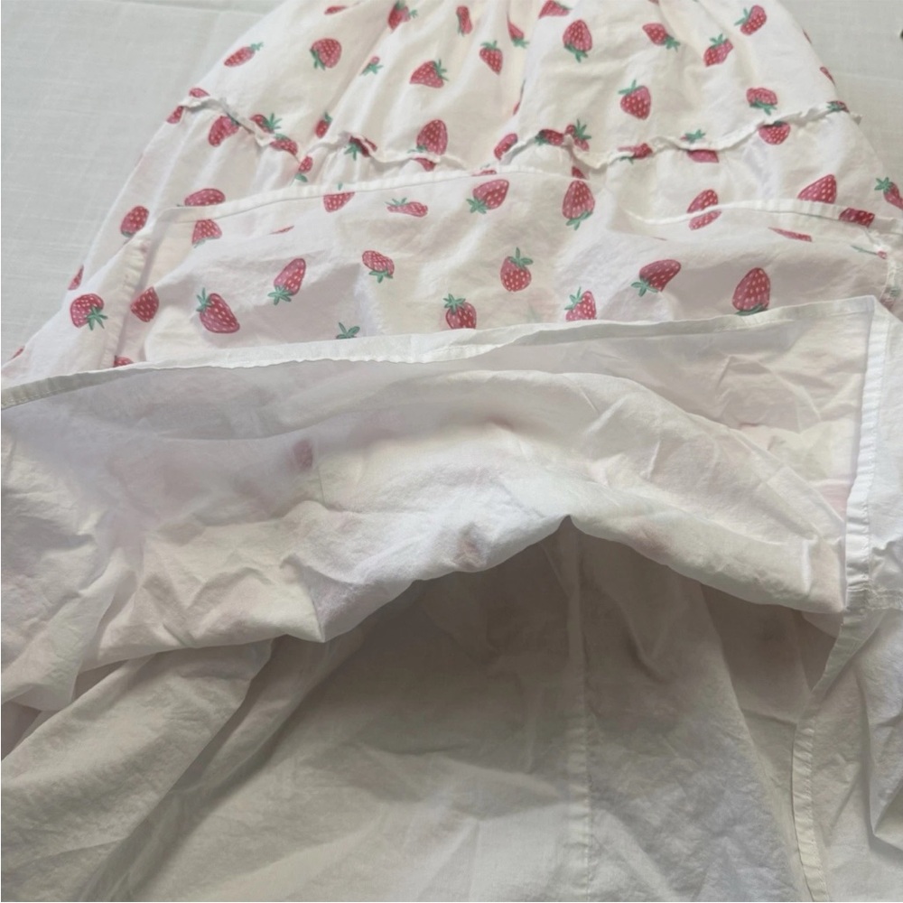 J. Crew Factory White Smocked Maxi Dress with Strawberry Print 🍓Size 2X - Picture 10 of 10